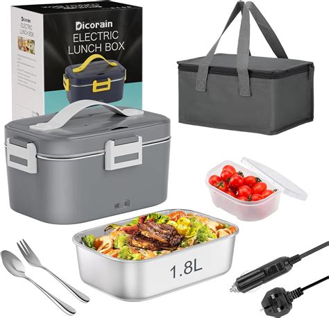 dicorain electric lunch box|Electric Lunch Box Food Heater, Upgraded 1.8L Heated Lunch .